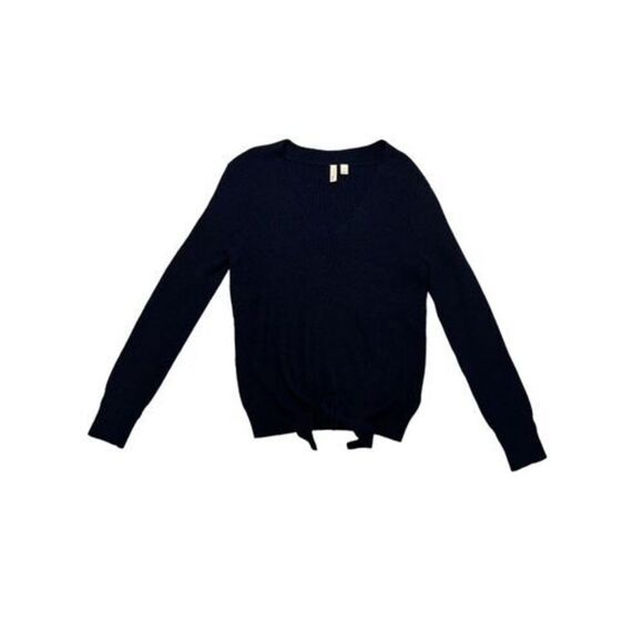 MOTH by Anthropologie sweater women’s Small navy blue V-neck boho ribbed knit - Picture 5 of 9